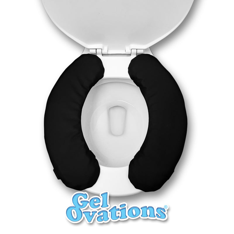 Dimensional GEL Toilet Seat Pads with Velcro on Covers - 16” x 5” x 9/16” Curved - PAIR